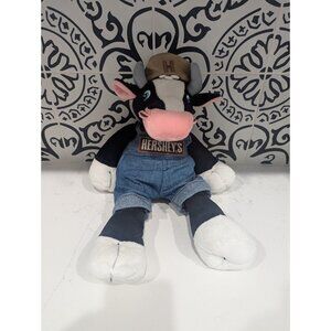 Plush Hershey's Milk Chocolate Cow Mascot in Overalls 14" Stuffed Animal